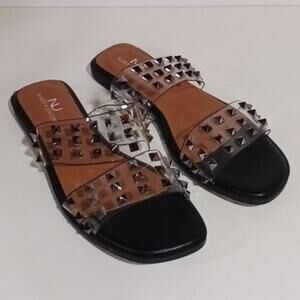 Ninety Union Bloom clear studded sandal size 8